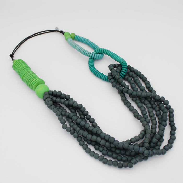 Dramatic Lime Journey Necklace - Sylca Designs - Chunky Jewelry