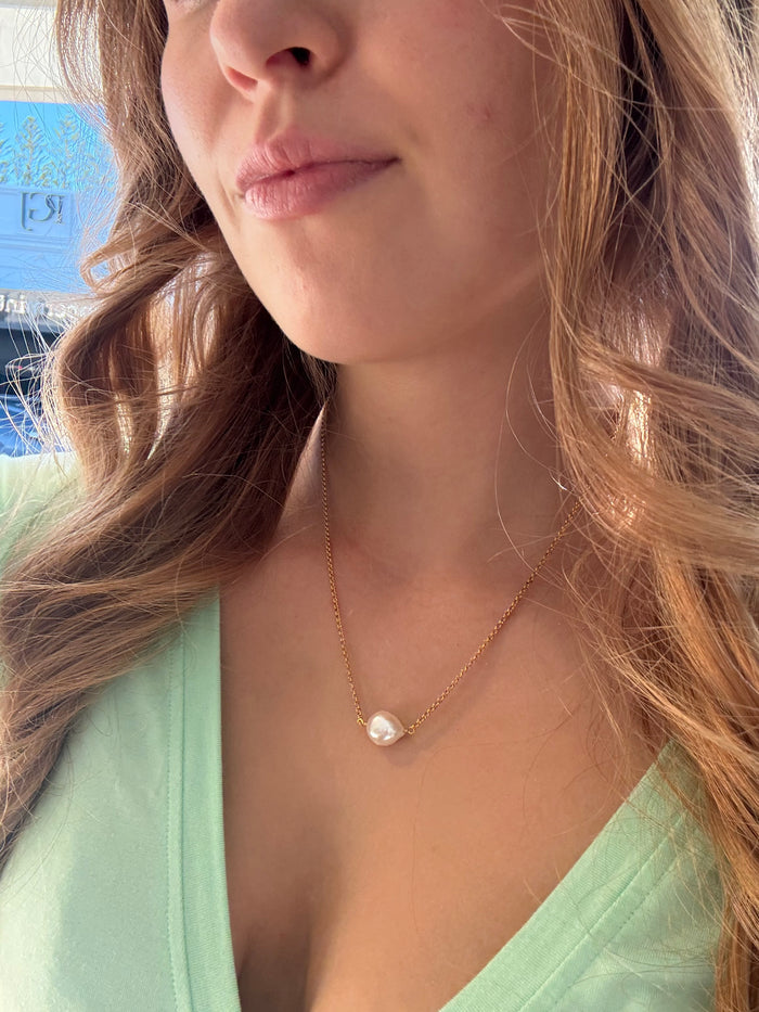 Drift Keshi Pearl Necklace Gold | Gold Vermeil Freshwater Pearl Necklace