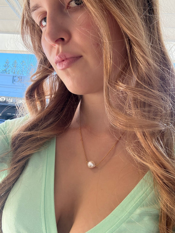 Drift Keshi Pearl Necklace Gold | Gold Vermeil Freshwater Pearl Necklace