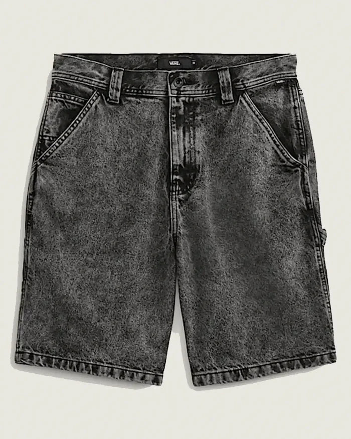 Drill Chore Loose Denim Shorts - Stonewash Black