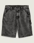 Drill Chore Loose Denim Shorts - Stonewash Black
