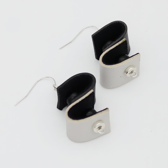 DuoTone Leather Drop Earring - Sylca Designs - Chunky Jewelry