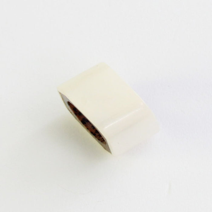 Eccentric White Wooden Ring by Sylca - Sylca Designs - Chunky Jewelry