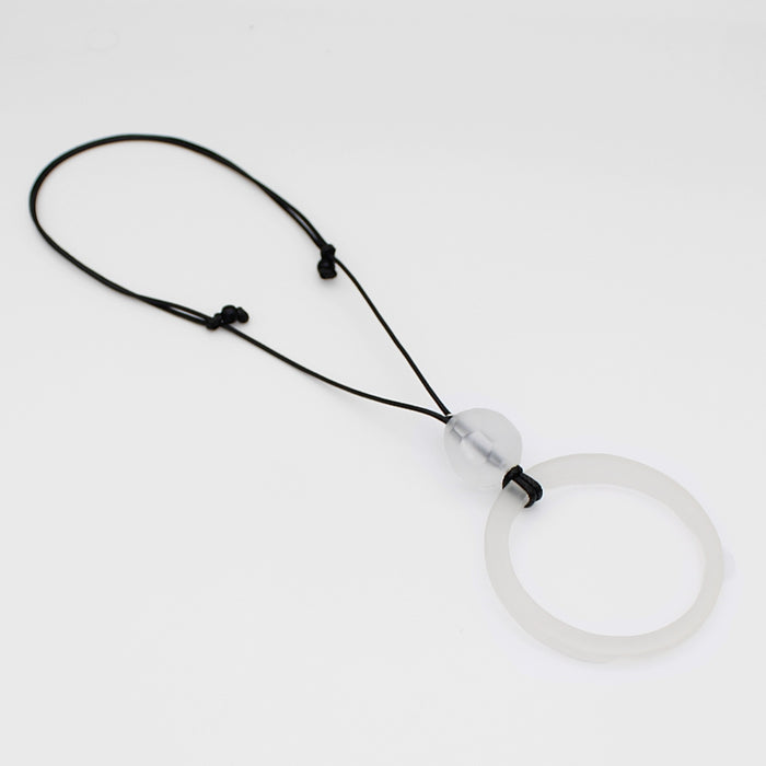 Eira Clear Frosted Circle Pendant - Sylca Designs - Chunky Jewelry