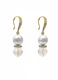 Elegant Freshwater Pearl With White Agate Earrings SE027
