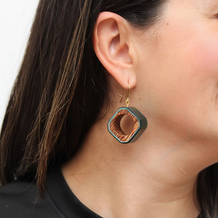 Emerald Geoblend Dangle Earring - Sylca Designs - Chunky Jewelry