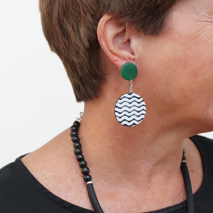 Emerald Lunetta Earrings - Sylca Designs - Chunky Jewelry