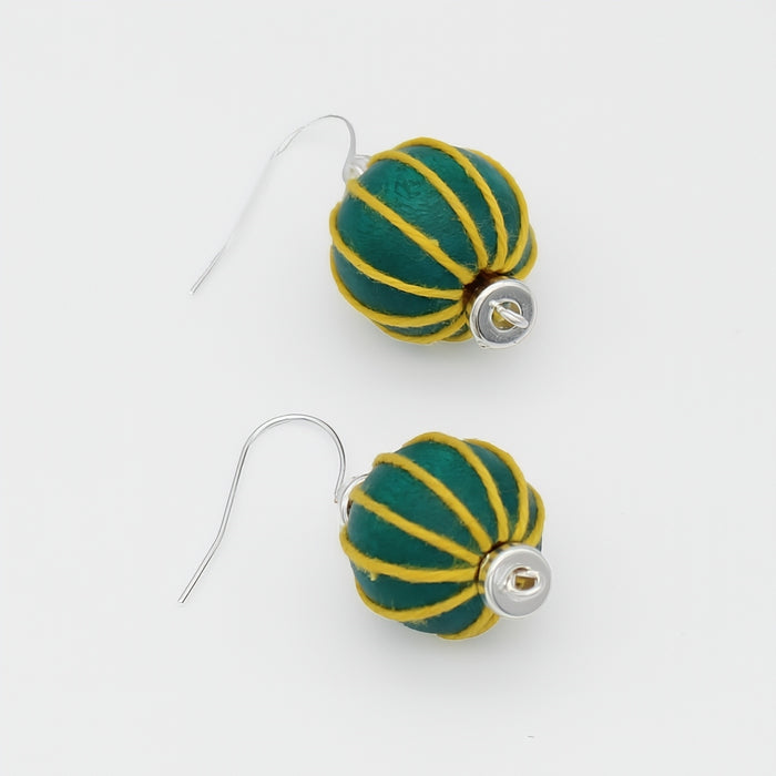 Emerald Thread Wrapped Earring - Sylca Designs - Chunky Jewelry
