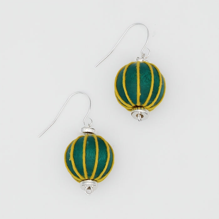 Emerald Thread Wrapped Earring - Sylca Designs - Chunky Jewelry