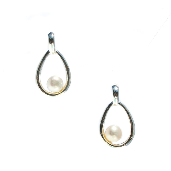 endless summer pearl earrings sterling silver open loop drop freshwater pearl coastal beach jewellery australia