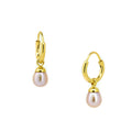 Eternal Summer Sunset pearl sleepers gold with peach freshwater pearls designed in Broome Western Australia