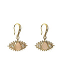 Evil Eye Adorned Rose Quartz Stone Earrings RE015