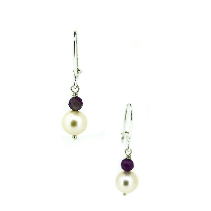 Festival Pearl  Earrings Amethyst