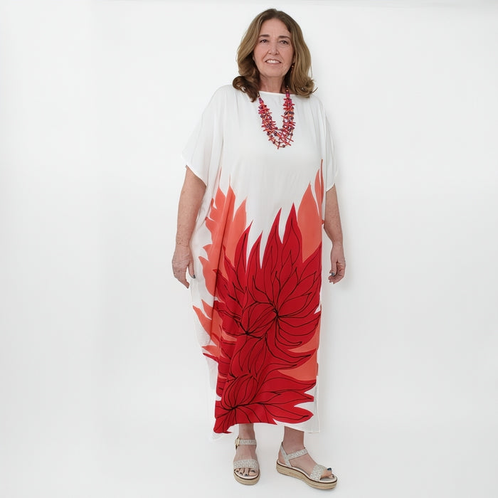 Fiery Bloom Maxi Dress - Sylca Designs - Chunky Jewelry