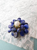 Flower Handcrafted Lapis Brooch