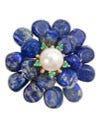Flower Handcrafted Lapis Brooch