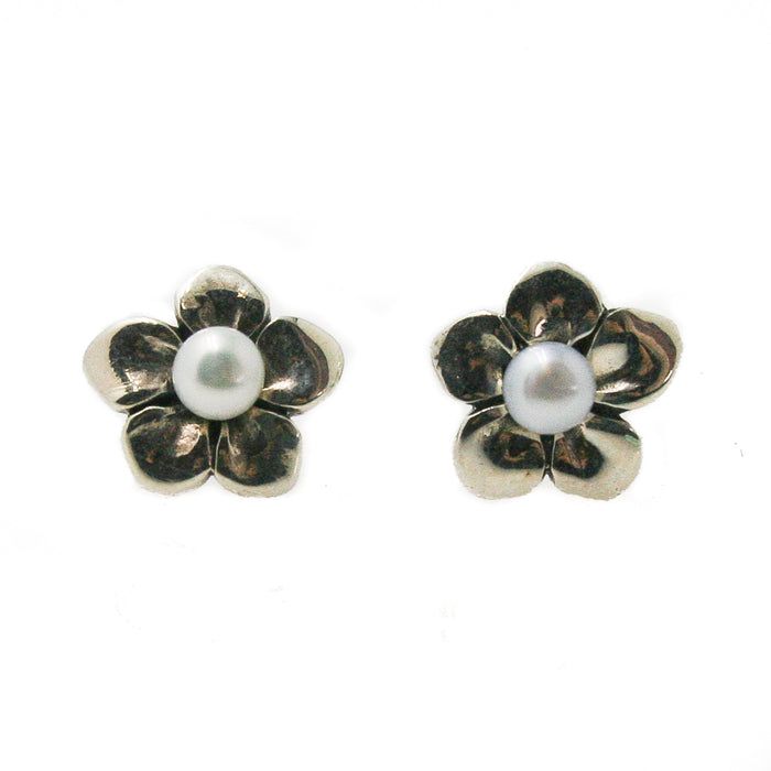 frangipani oxide pearl studs