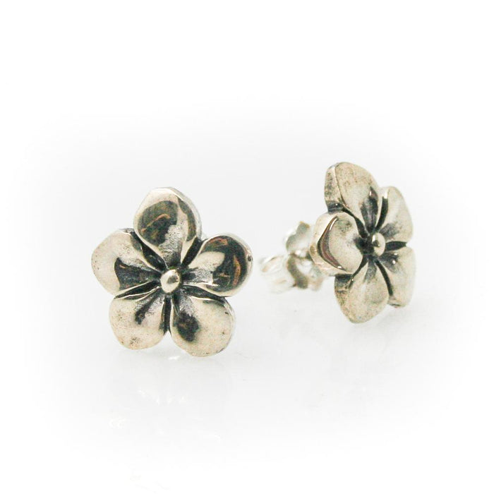 frangipani oxide silver studs