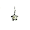 frangipani flower pendant in silver with pearl