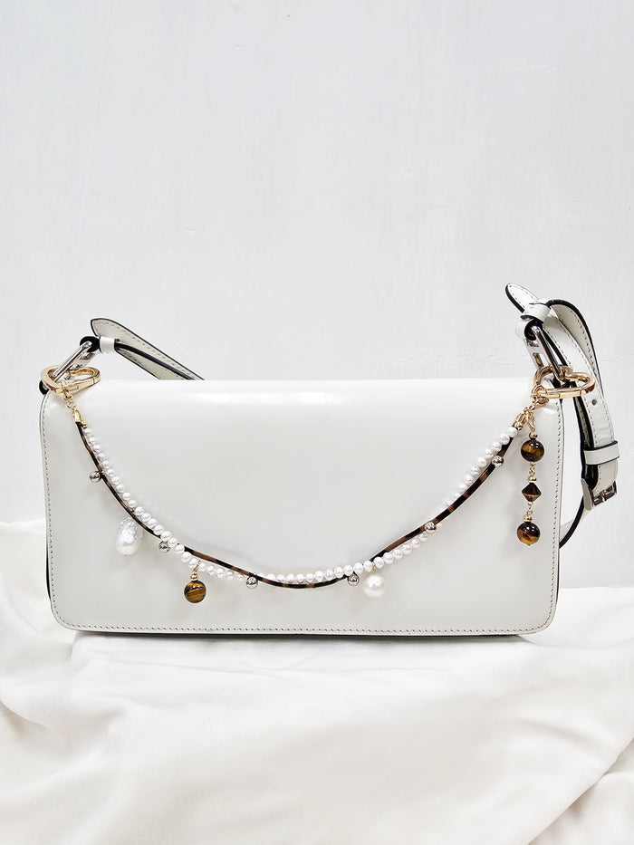 Freshwater Pearl and Tiger-Eye Dangle Bag Charm