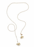 Freshwater Pearl And White Agate With Tassel Open End Long Necklace SN045