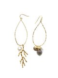 Freshwater Pearl & Labradorite Swinging Unbalance Earrings AE020 - FARRA