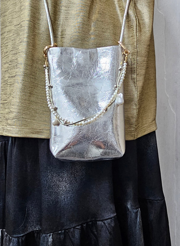 Freshwater Pearl With Baroque Pearls Bag Charm
