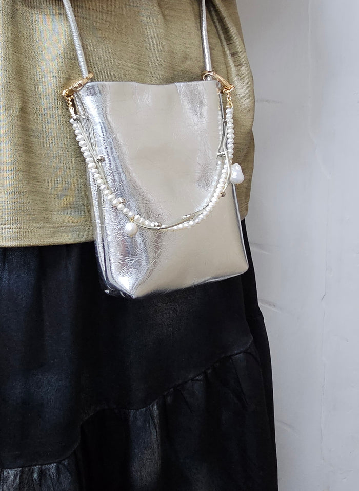 Freshwater Pearl With Baroque Pearls Bag Charm