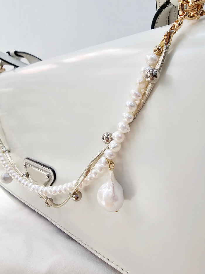 Freshwater Pearl With Baroque Pearls Bag Charm