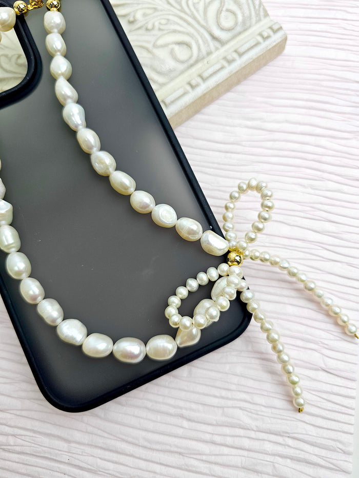 Freshwater Pearl With Butterfly Knot Versatile Phone Strap PC031
