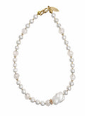 Freshwater Pearl With White Agate And Baroque Pearl Choker Necklace SN044