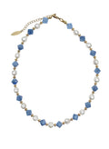 Freshwater Pearls With Blue Jade Choker Necklace PN029