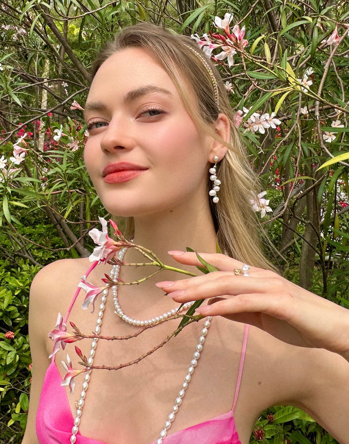 Freshwater Pearls with Butterfly Charm Necklace LN059 - FARRA
