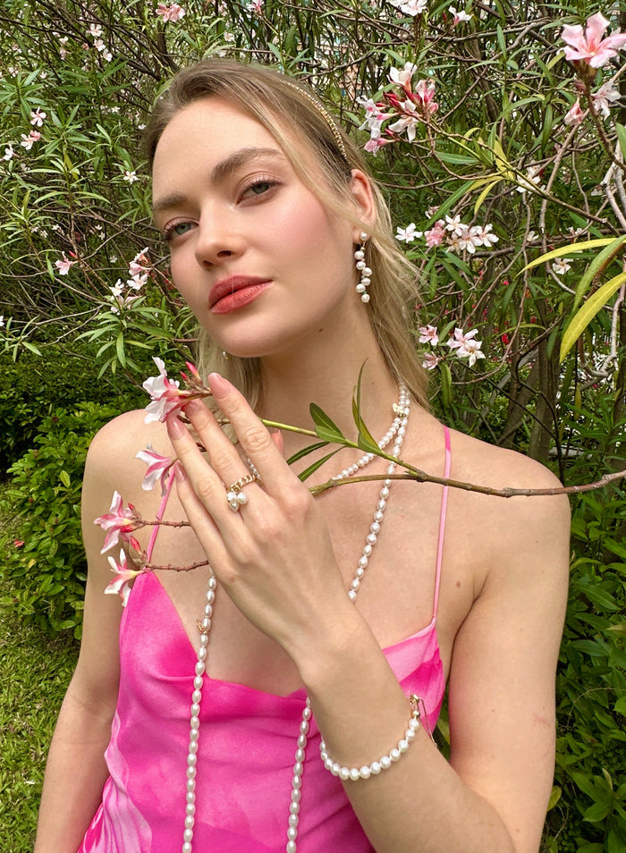 Freshwater Pearls With Butterfly Charms Long/Three Layers Necklace LN058 - FARRA