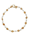 Freshwater pearls With Orange Moonstone Statement Necklace PN044