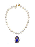 Freshwater Pearls With Removable Jasper Charm Short Necklace FN011 - FARRA