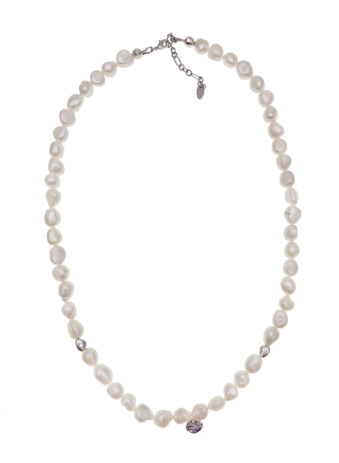Freshwater Pearls With Sterling Silver Pendant Mens Necklace MEN08