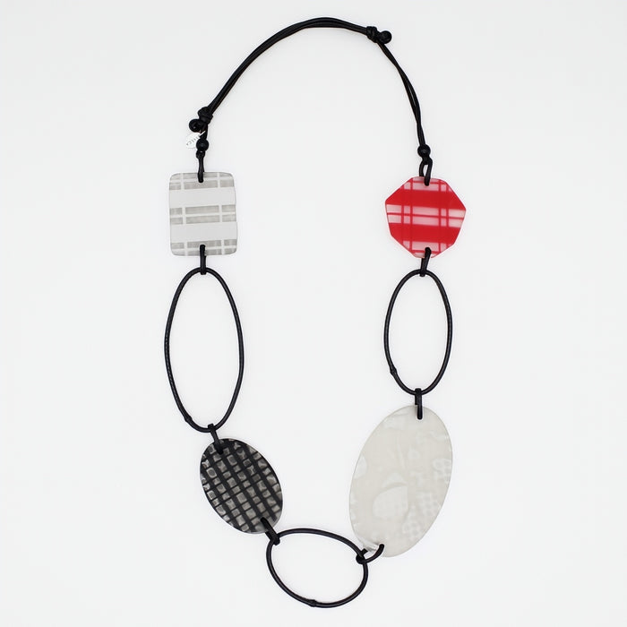 Frosted Garnet Loop Necklace - Sylca Designs - Chunky Jewelry