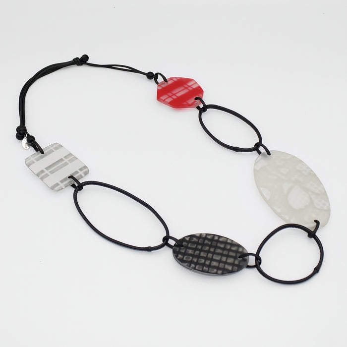 Frosted Garnet Loop Necklace - Sylca Designs - Chunky Jewelry