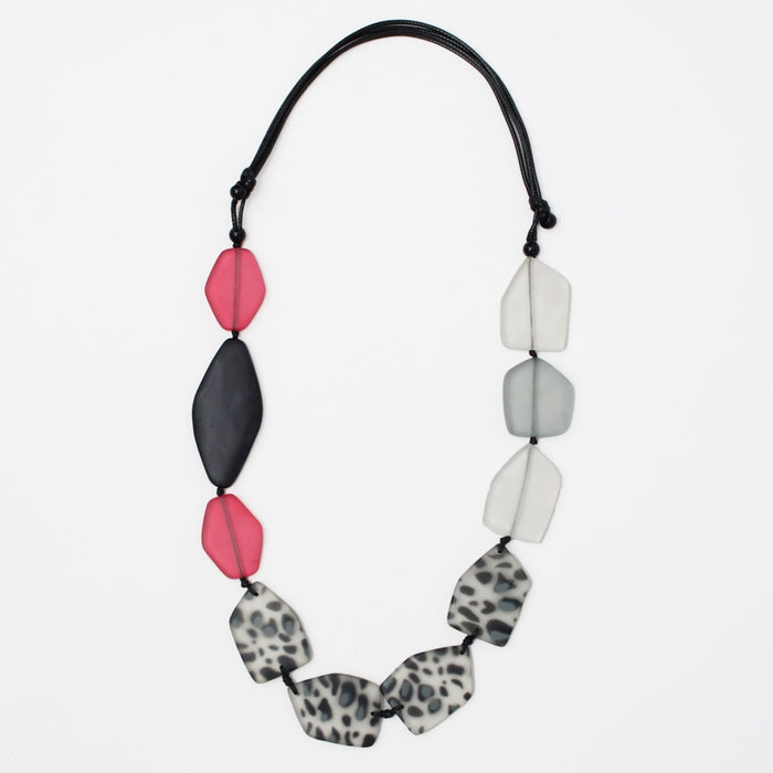 Frosted Geometric Resin Estelle Necklace - Sylca Designs - Chunky Jewelry