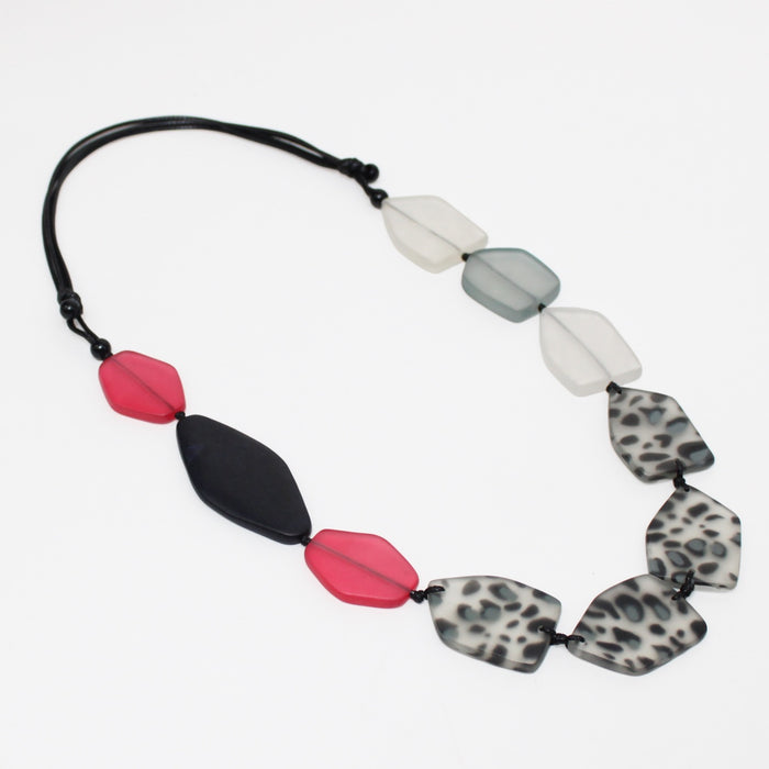 Frosted Geometric Resin Estelle Necklace - Sylca Designs - Chunky Jewelry