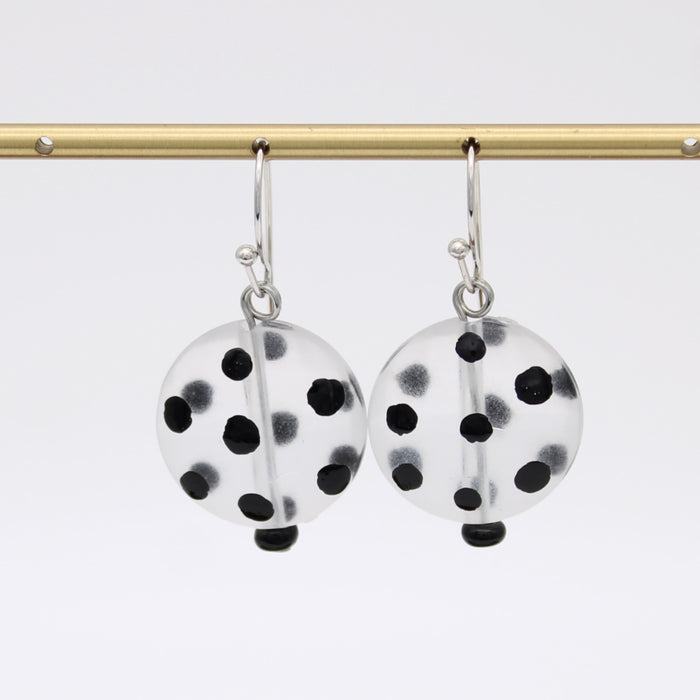 Frosted Polka Dot drop Earrings