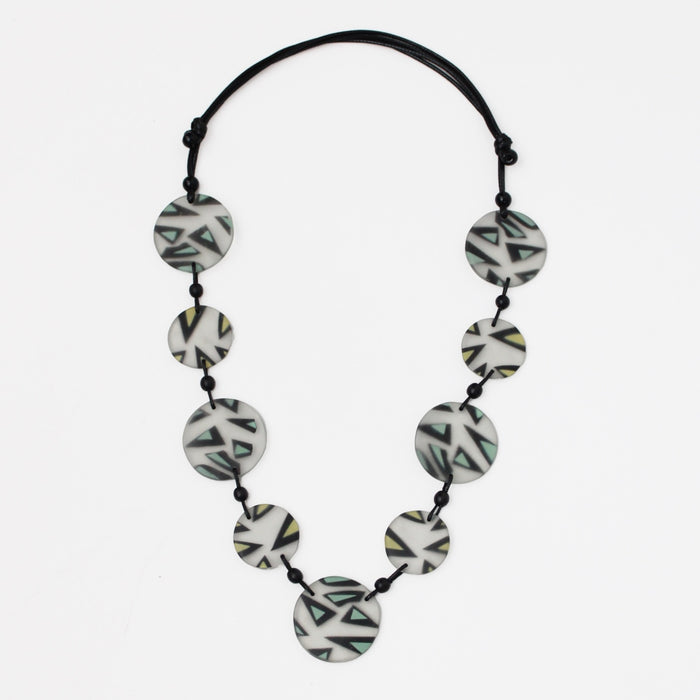 Frosted Yellow and Mint Resin Alyssa Necklace - Sylca Designs - Chunky Jewelry