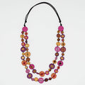 Fuchsia and Purple Melody Statement Necklace - Sylca Designs - Chunky Jewelry