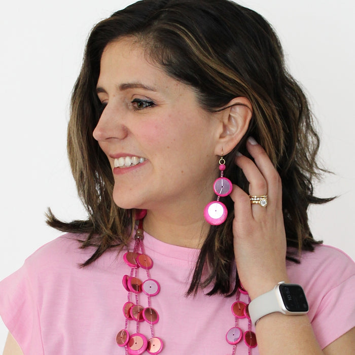 Fuchsia Arabella Earrings - Sylca Designs - Chunky Jewelry