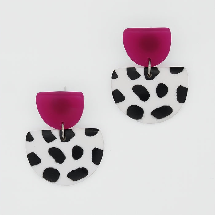 Fuchsia Cleo Dot Earrings - Sylca Designs - Chunky Jewelry