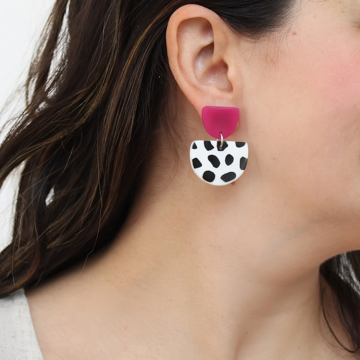 Fuchsia Cleo Dot Earrings - Sylca Designs - Chunky Jewelry