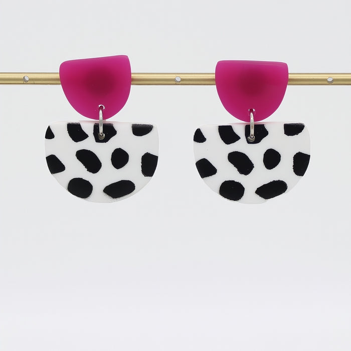 Fuchsia Cleo Dot Earrings - Sylca Designs - Chunky Jewelry