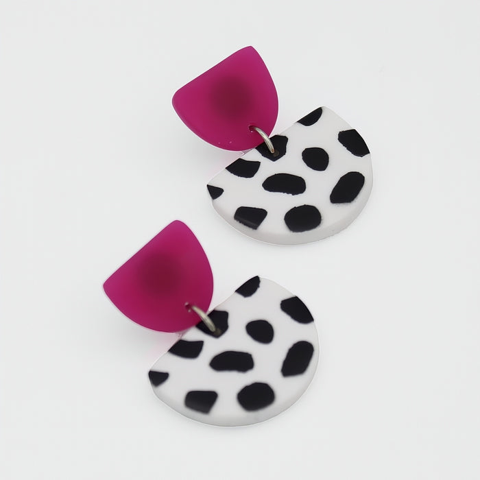 Fuchsia Cleo Dot Earrings - Sylca Designs - Chunky Jewelry