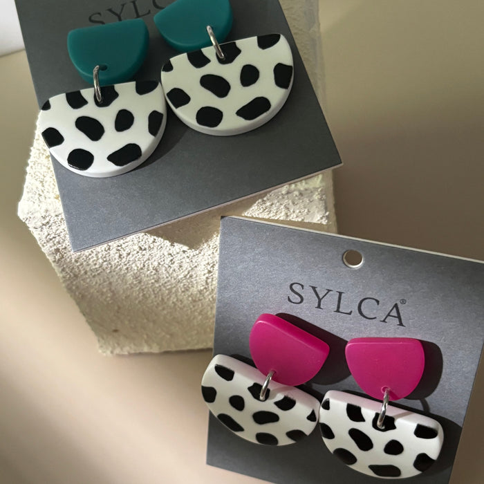 Fuchsia Cleo Dot Earrings